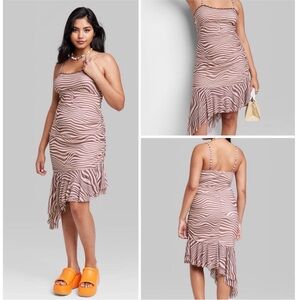 Wild Fable Zebra Print Midi Dress